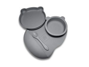 Silikonska set za hranjenje - Gray