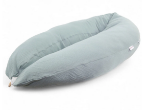 HOBEA XXL nosečniška in dojilna blazina 190 cm – Muslin sivo-modra